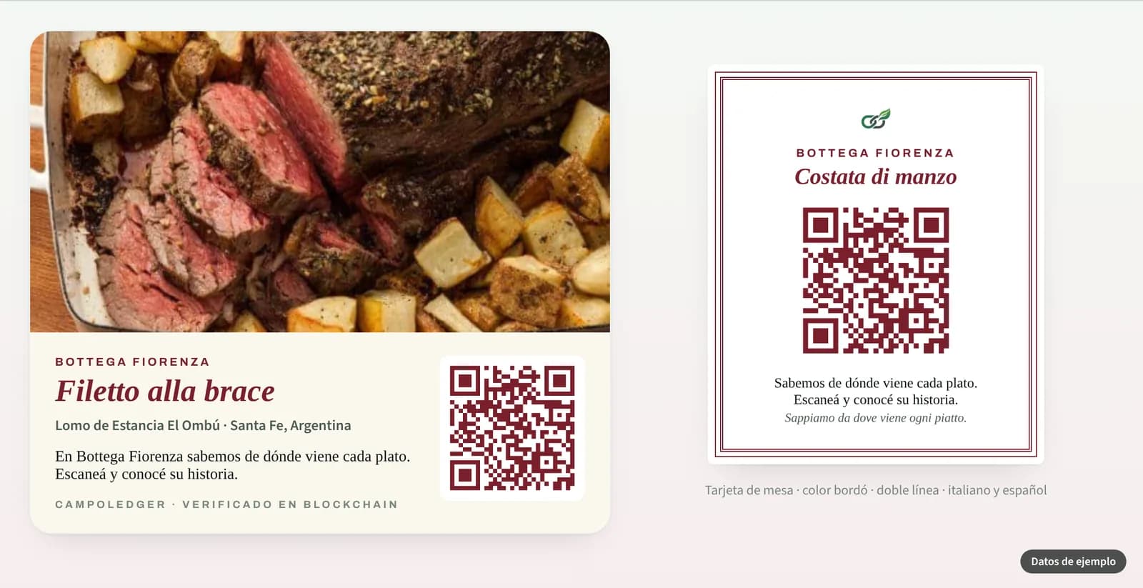 Imagen para redes y tarjeta de mesa con QR en bordó